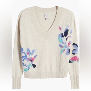 NIC+ZOE Blooming V-Neck Sweater